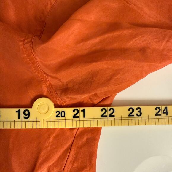 Vintage HYPE 100% Silk Button-Up Blouse Women Small Burnt Orange Long Sleeve - Picture 7 of 7